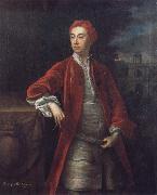 Jonathan Richardson Richard Boyle 3rd Earl of Burlington,with the Bagnio at Chiswick House,Middlesex Germany oil painting artist